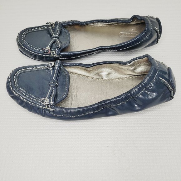 Coach Flats Blue Size 6B Slip On Has C Charm Ballet Feminine Casual Cute City - Picture 2 of 7